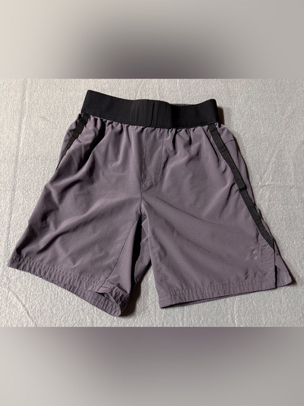 Russ Men's Athletic Shorts in Lavender Gray with Black Waistband